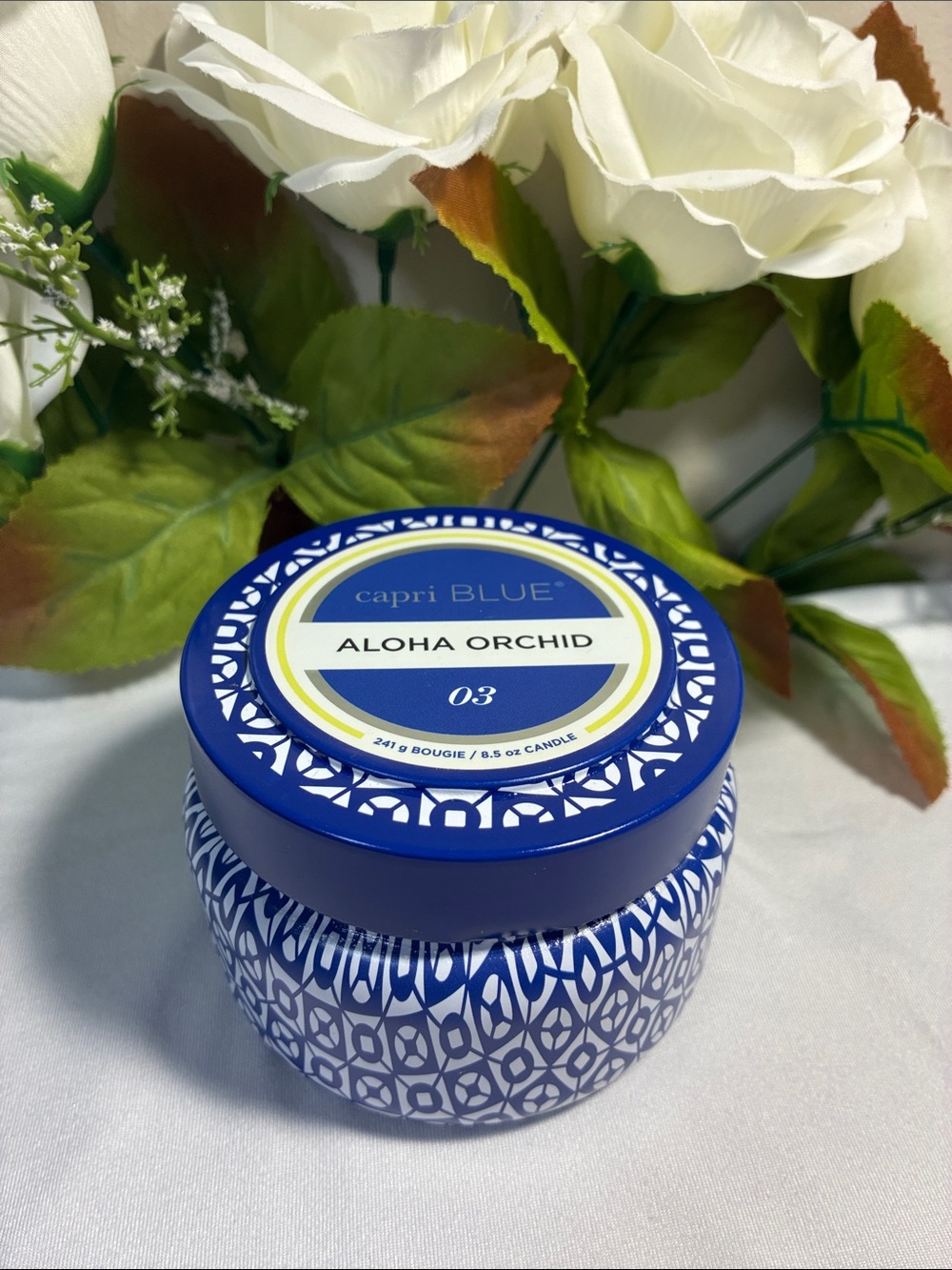 Capri Blue Printed Travel Tin Jar Candle - Aloha Orchid (8.5 oz)